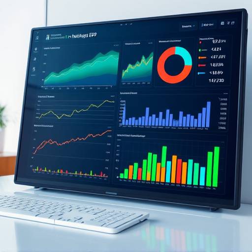 Dashboard van een enterprise resource planning (ERP) systeem met diverse grafieken en datavisualisaties voor analyse.