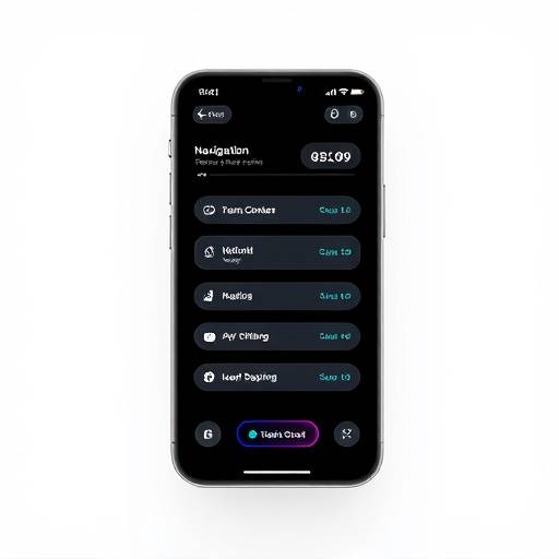 Een wireframe van een mobiele applicatie met intu&iuml;tieve navigatie
